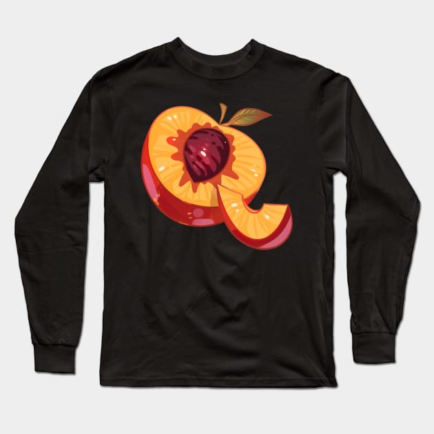 Sparkly Peach Long Sleeve T-Shirt by Claire Lin